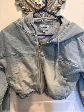 Ci Sono Light Wash Denim Zip Hoodie